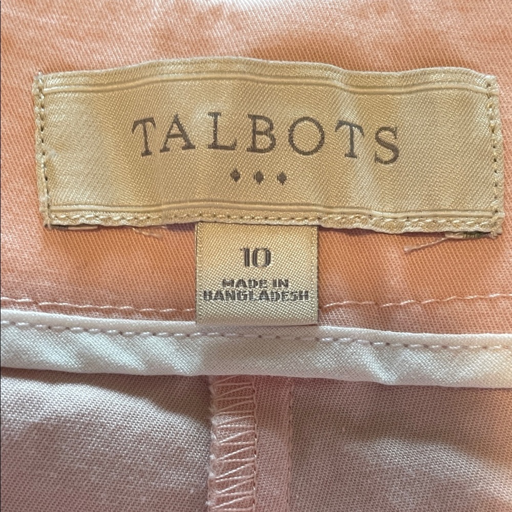Talbots 10 light pink walking shorts front/back pockets cotton/spandex feminine - Picture 2 of 9